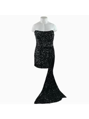 plus formal dresses La Femme Long Formal Plus-Size Dress with Lace Sleeves Navy / 20W